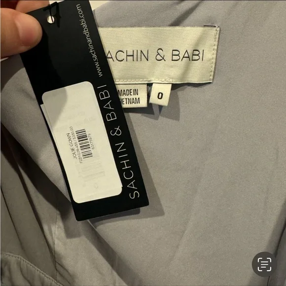 Sachin & Babi Jolie One Shoulder Sequin Gown Steel Blue - Picture 12 of 12